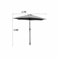 Umbrela de protectie solara pentru gradina, diametru de 2.7 m, gri, Vivo, PU27